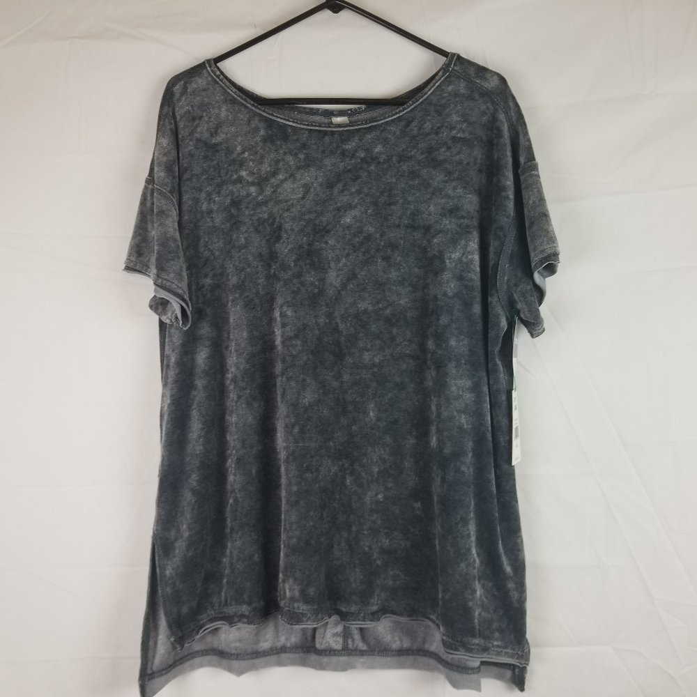 NWT Green Tea 2XL Gray Velour Pullover Lounge Top